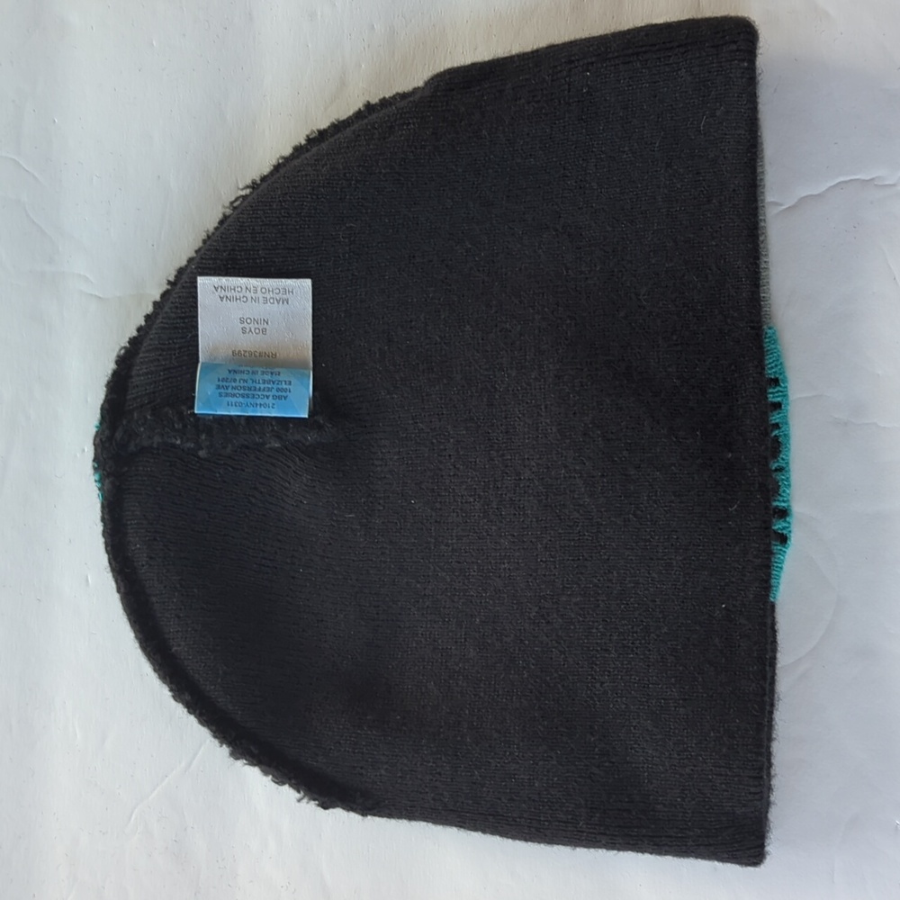 Disney Phineas and Ferb Colorblock Beanie Hat OS BOYS Black Gray Teal Platypus - Picture 7 of 7